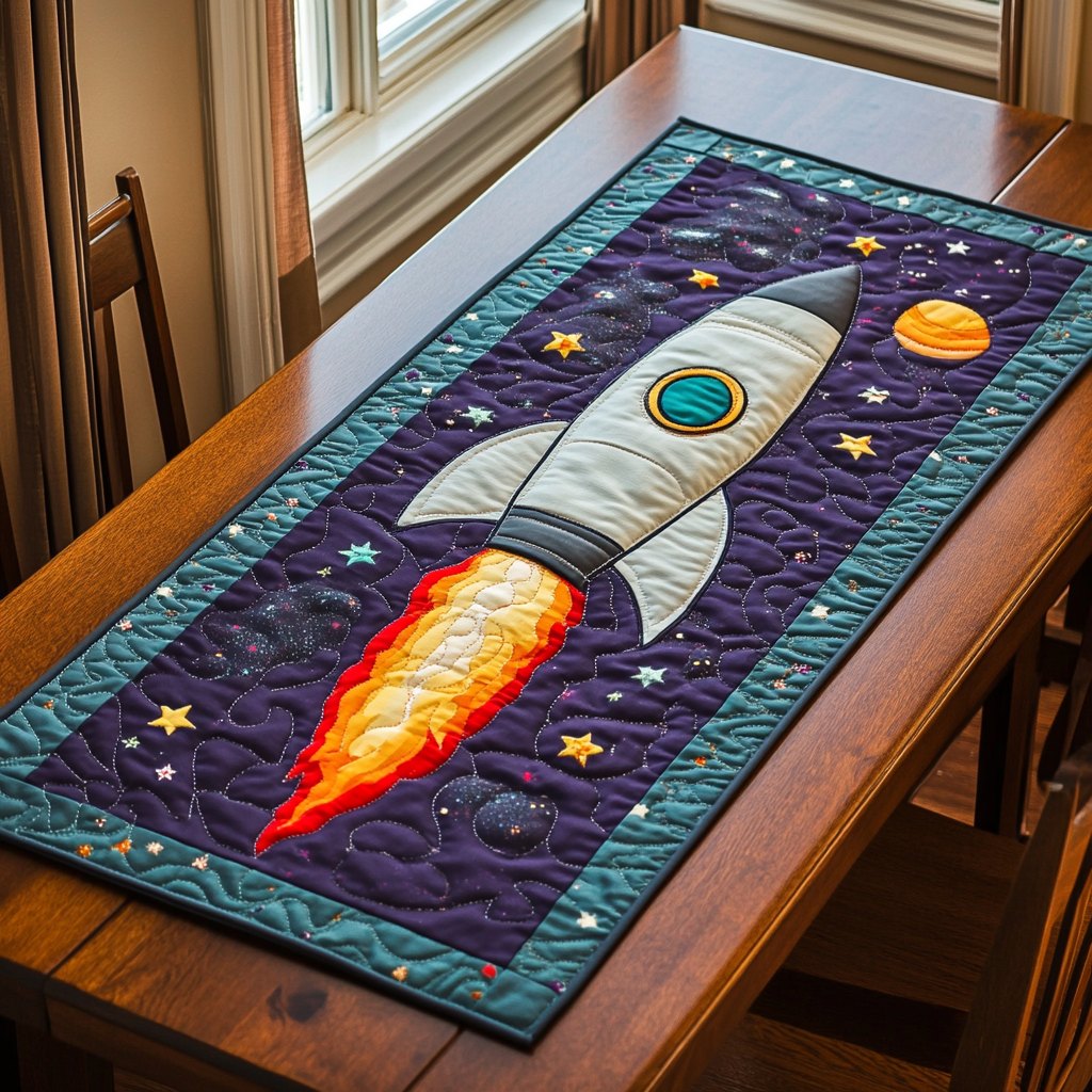 Skyward Rocket Table Runner