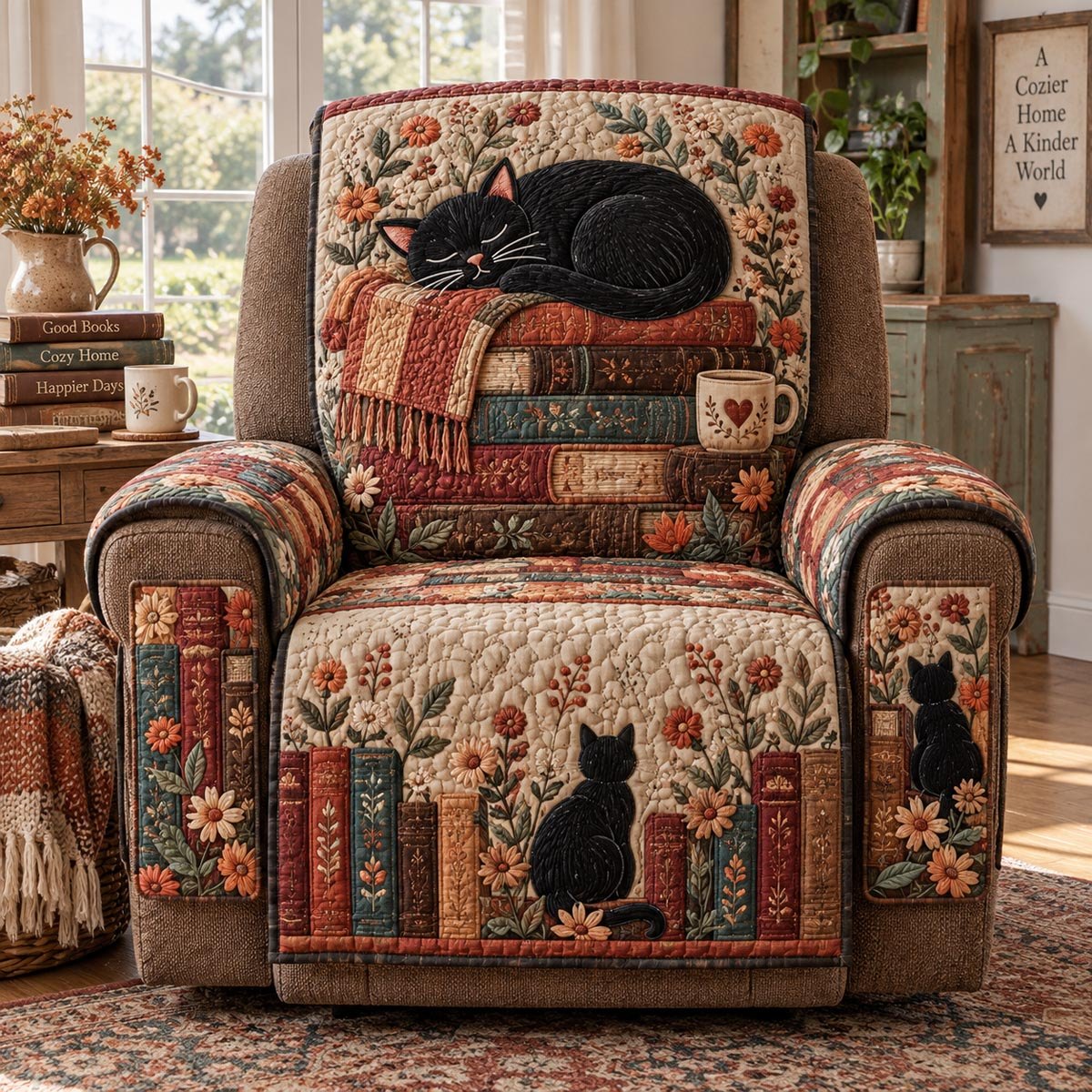 Sleeping Book Lover Cat Sofa Cover