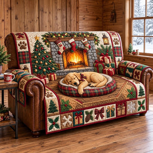 Sleeping Golden Puppy Sofa Cover - Made to Order