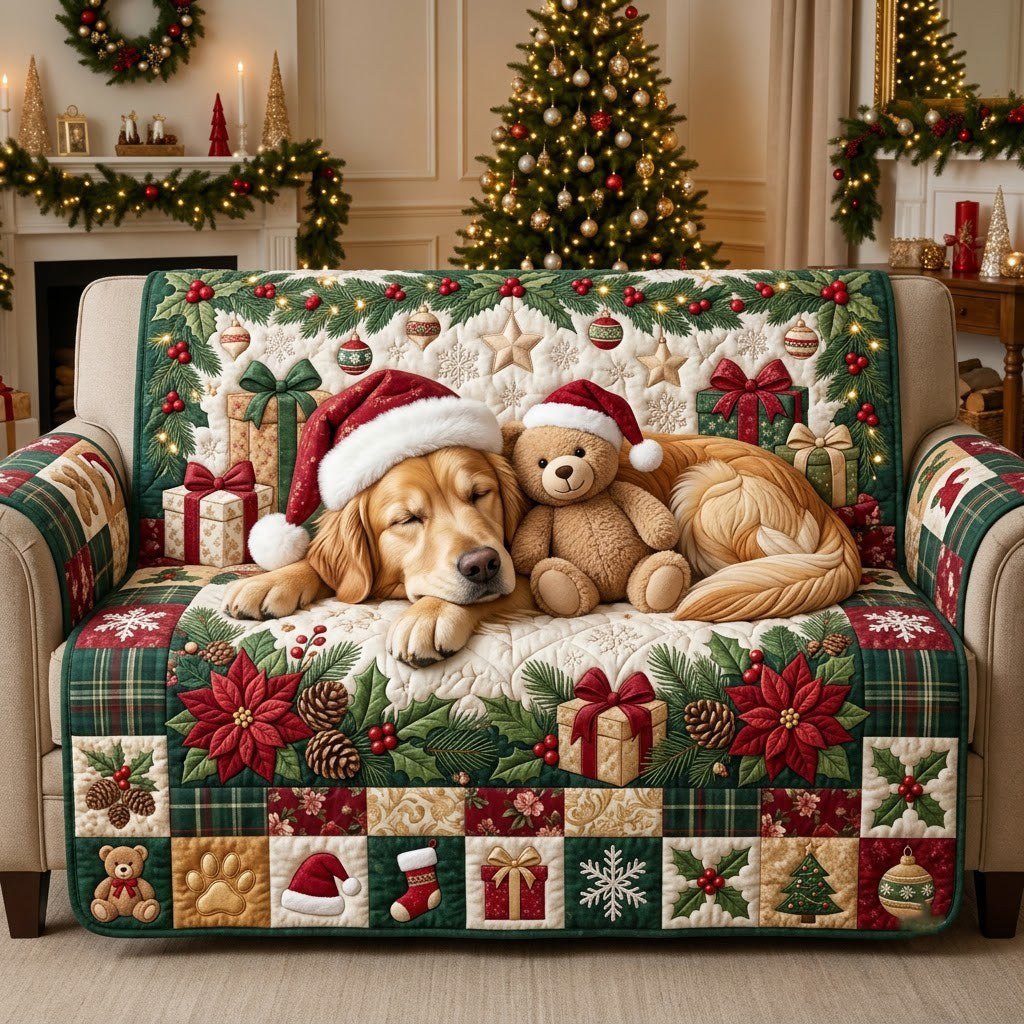 Sleeping Golden Retriever Sofa Cover