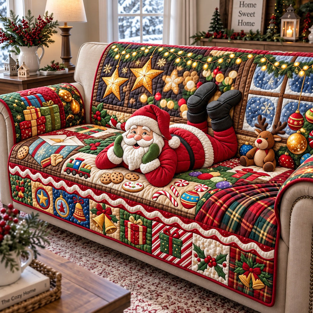 Sleepy Santa Sofa Cover