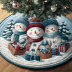 Snow Family Celebration Christmas Tree Skirt