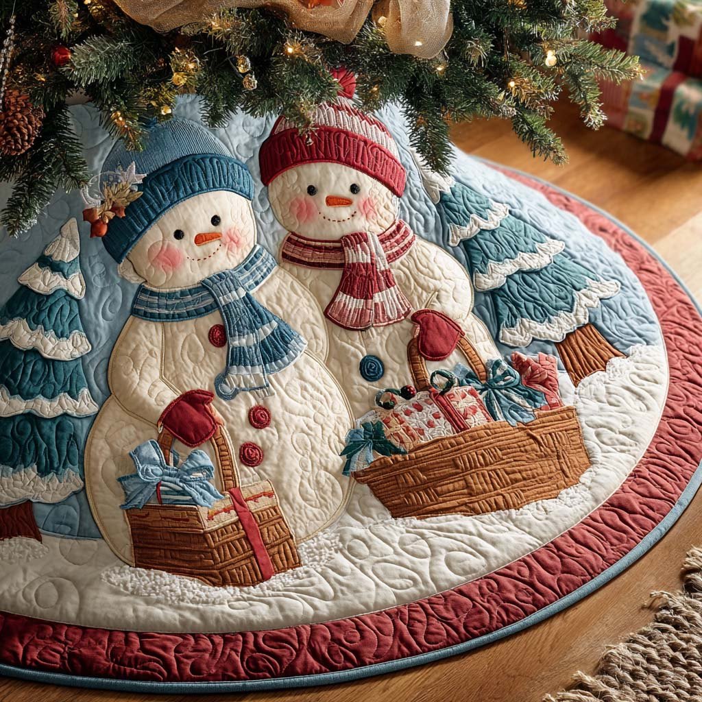 Snow Family Winterland Christmas Tree Skirt