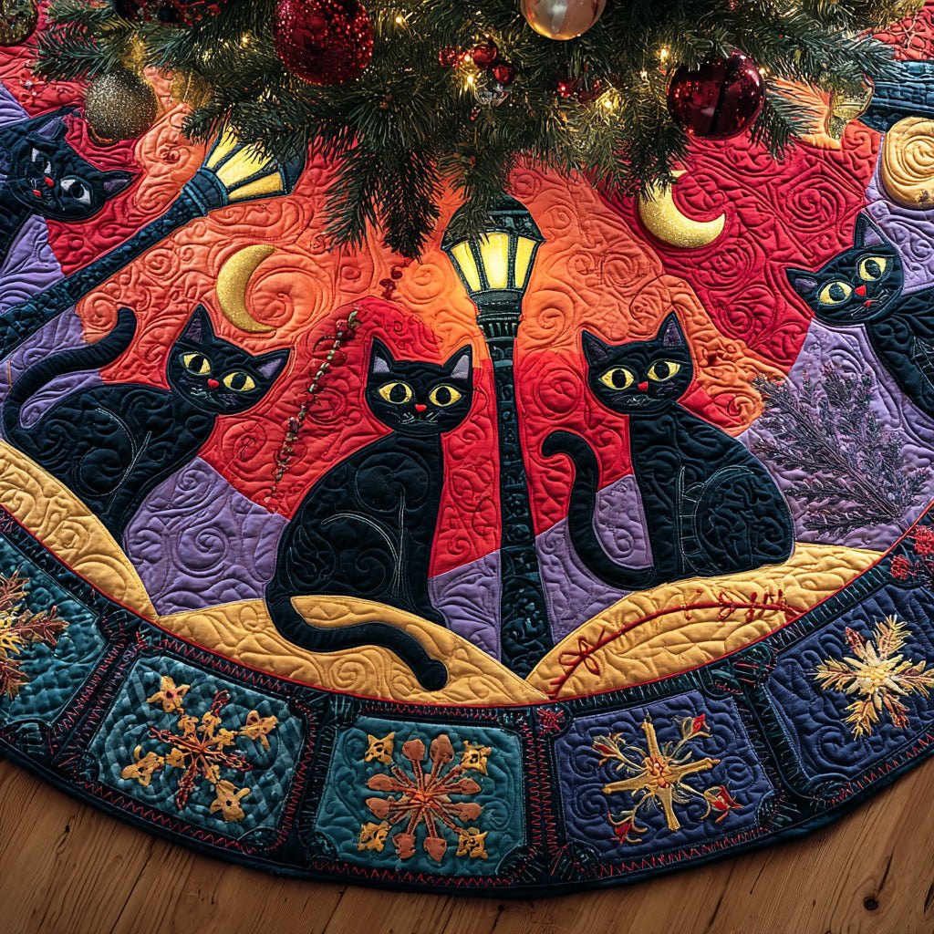 Snowbell Black Cat Christmas Tree Skirt