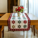 Poinsettia Blocks with Red Border Table Runner