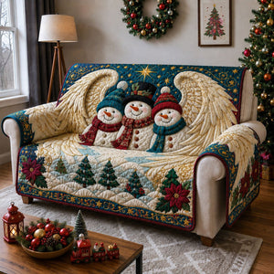 Snowman Angel Christmas Wings Sofa Cover - Made to Order