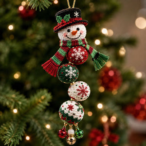 Stacked Bauble Snowman Christmas Ornament - Made to Order Gift