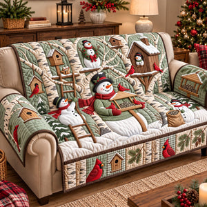 Snowman Birdhouse Sofa Cover - Made to Order