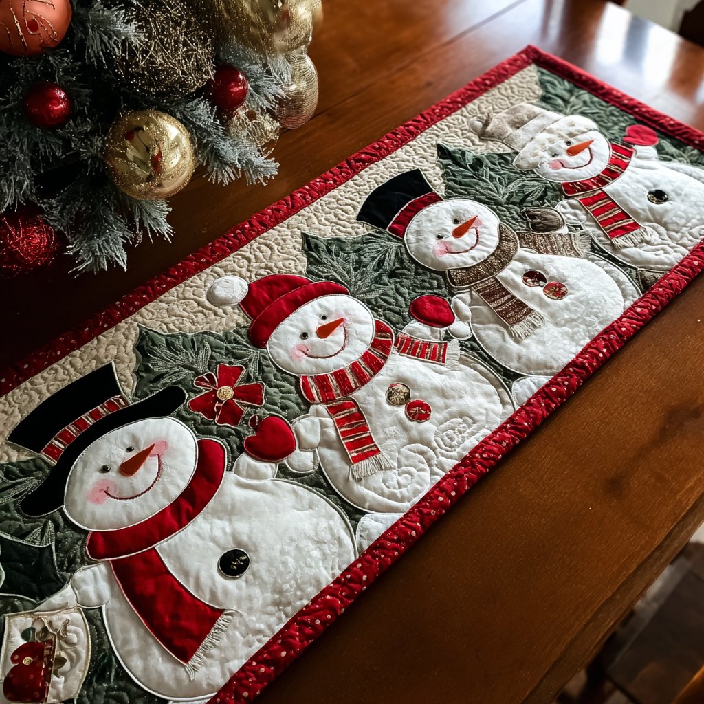Snowman Charm Table Runner