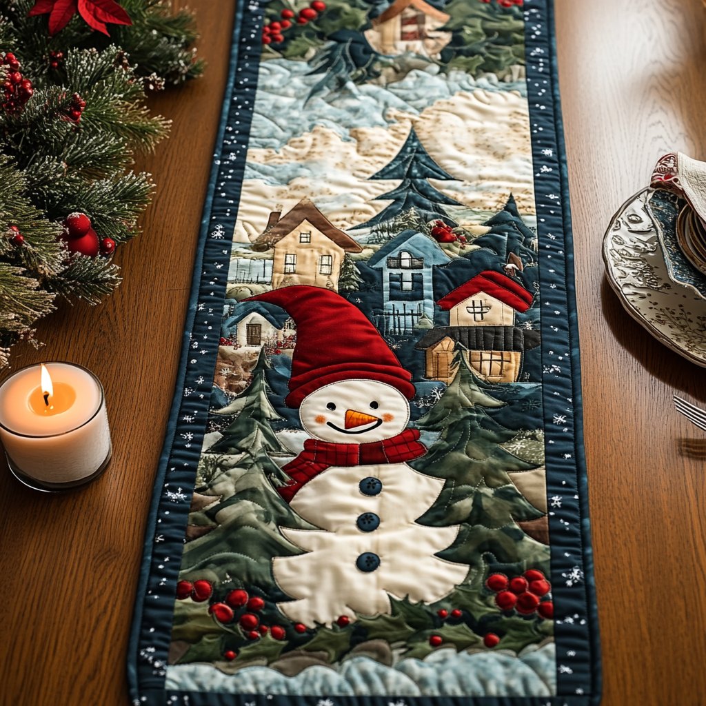 Snowman Cheer Table Runner