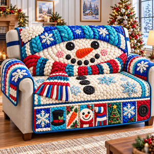 Snowman Christmas Glow Sofa Cover - Made to Order