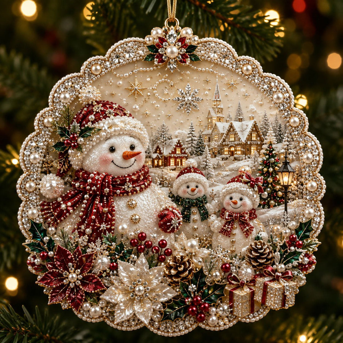 Snowman Family Christmas Ornament