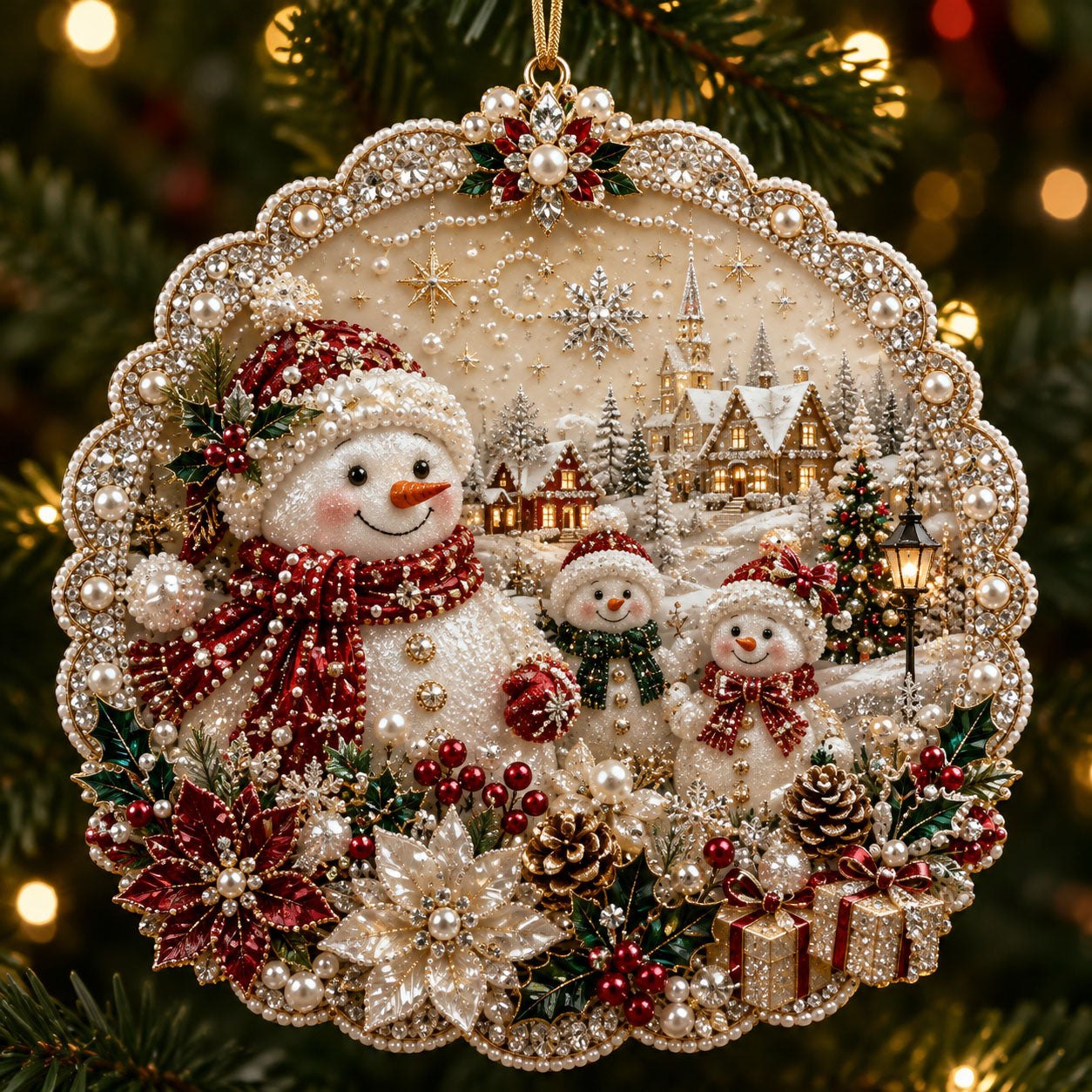 Snowman Family Christmas Ornament