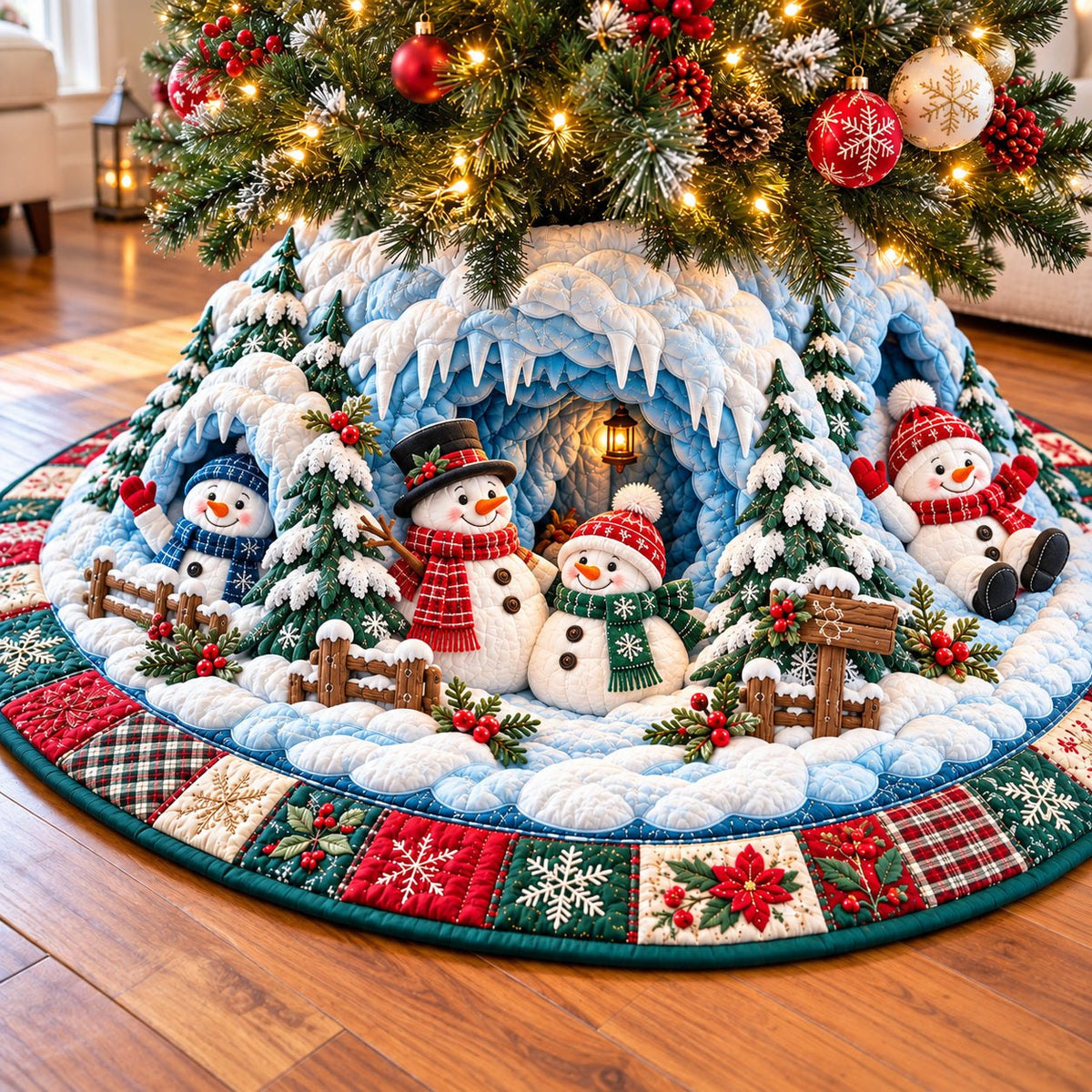 Snowman Frosty Friend Christmas Tree Skirt