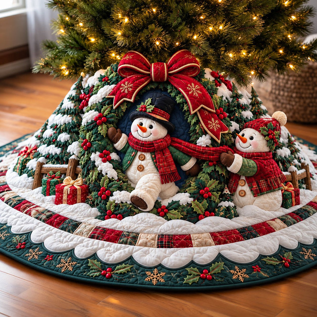 Snowman Holiday Christmas Tree Skirt