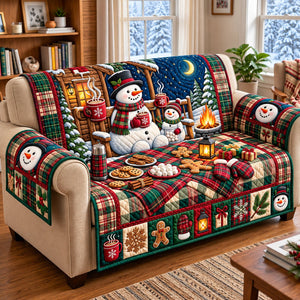 Snowman Hot Drink Sofa Cover - Made to Order
