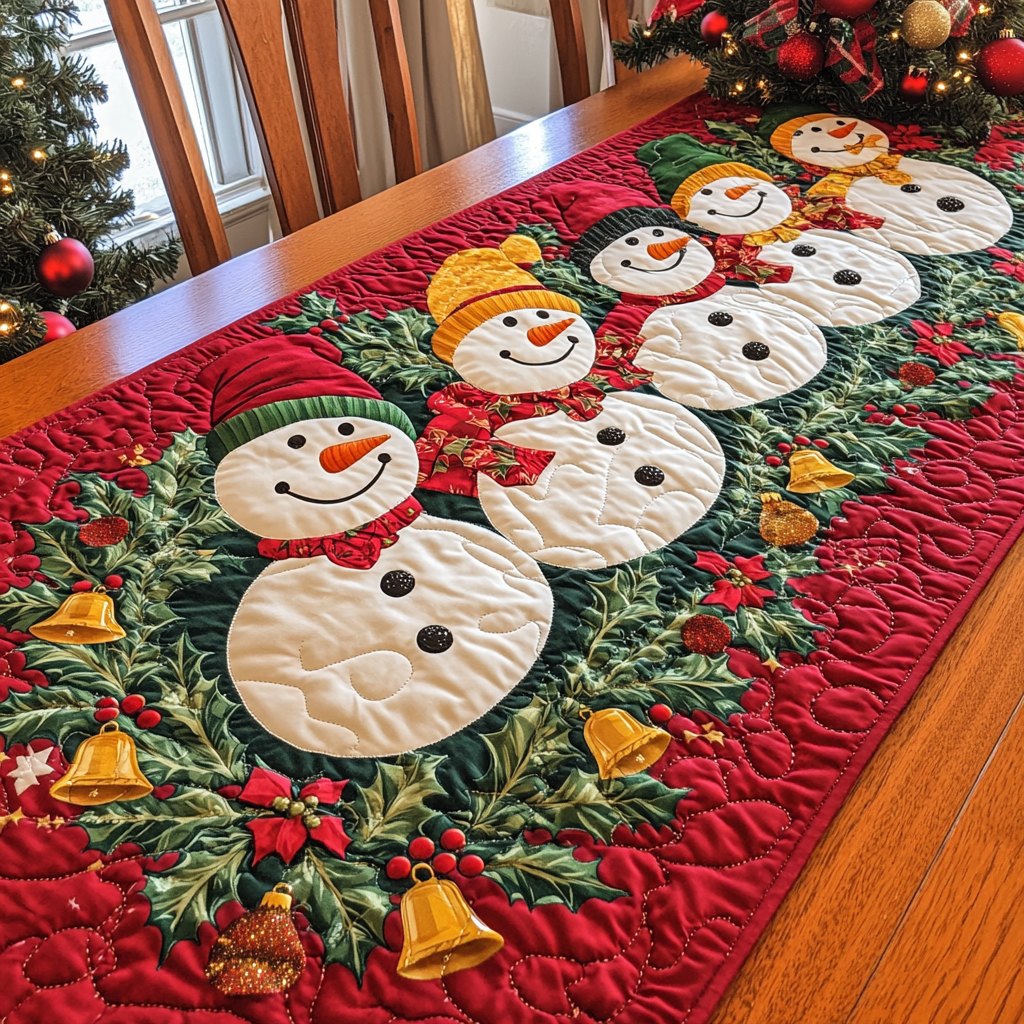 Snowman Jolly Joy Table Runner