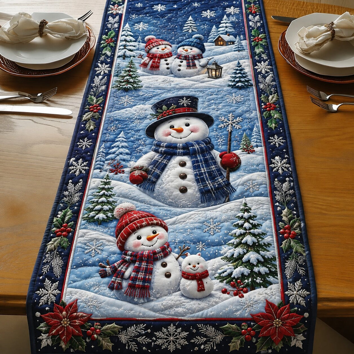 Snowman Joy Table Runner