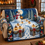 Snowman Lantern Trail Sofa Cover