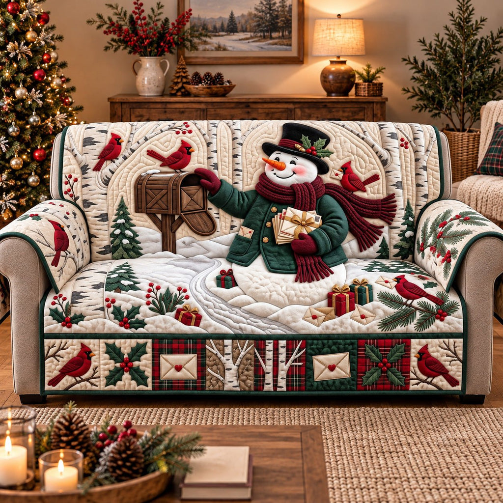 Snowman Mail Delivery Sofa Cover