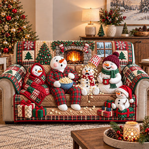 Snowman Movie Night Sofa Cover - Made to Order