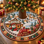 Snowman North Pole Express Christmas Tree Skirt