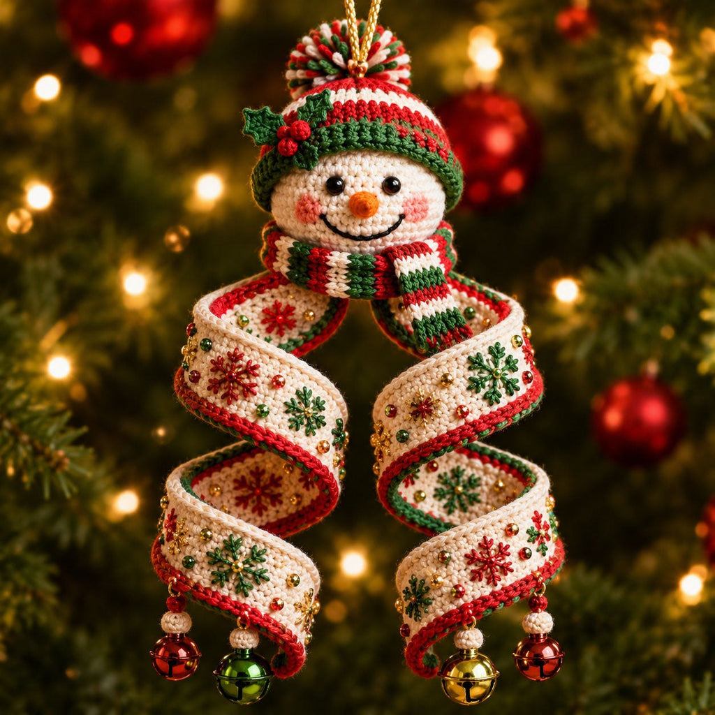 Snowman Ribbon Christmas Ornament