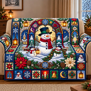 Snowman Stained Glass Sofa Cover - Made to Order