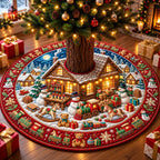 Snowman Toy Workshop Christmas Tree Skirt