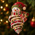 Snowman Tree Spiral Christmas Ornament