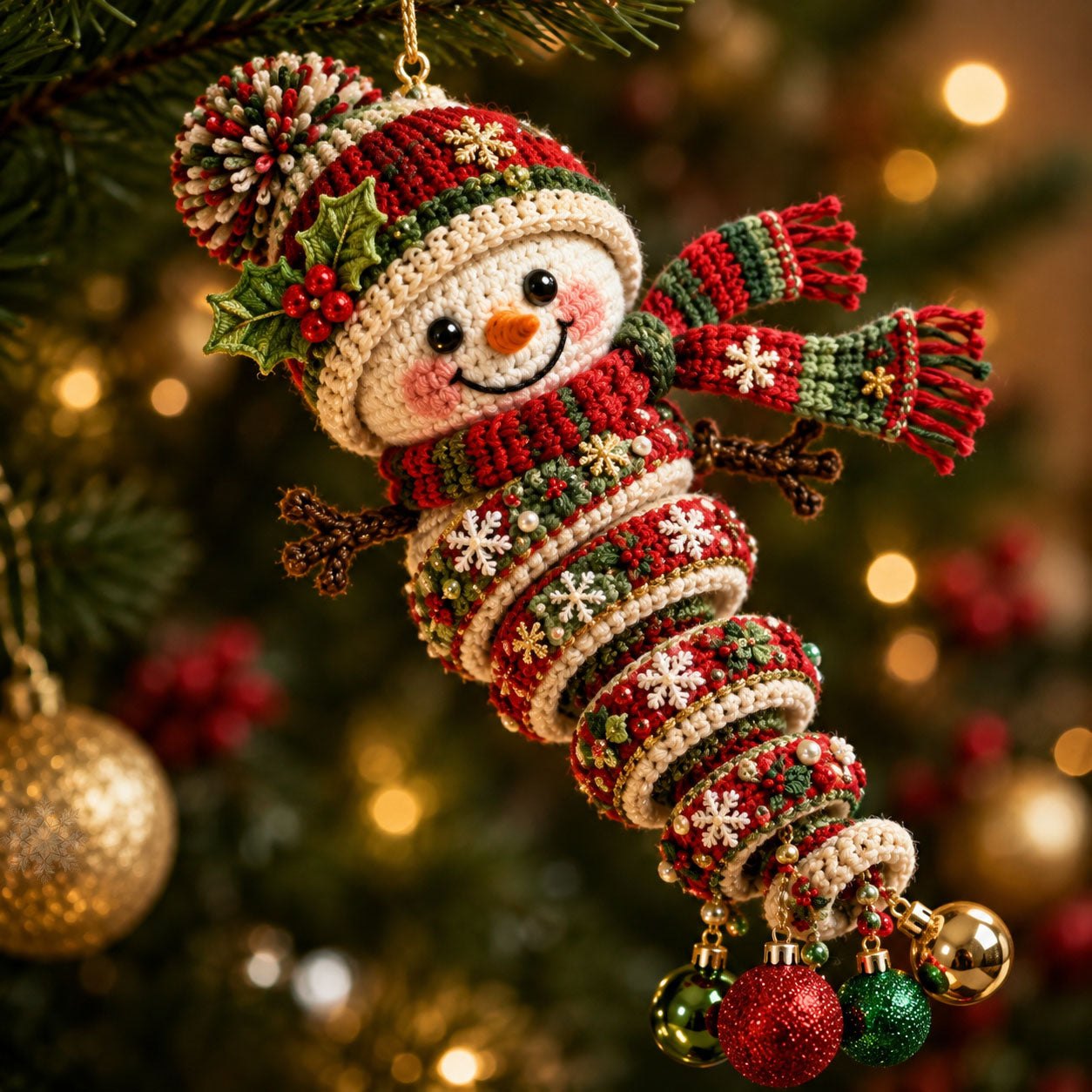 Snowman Twirl Christmas Ornament