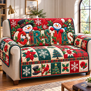 Snowman Winter Cheer Sofa Cover - Made to Order