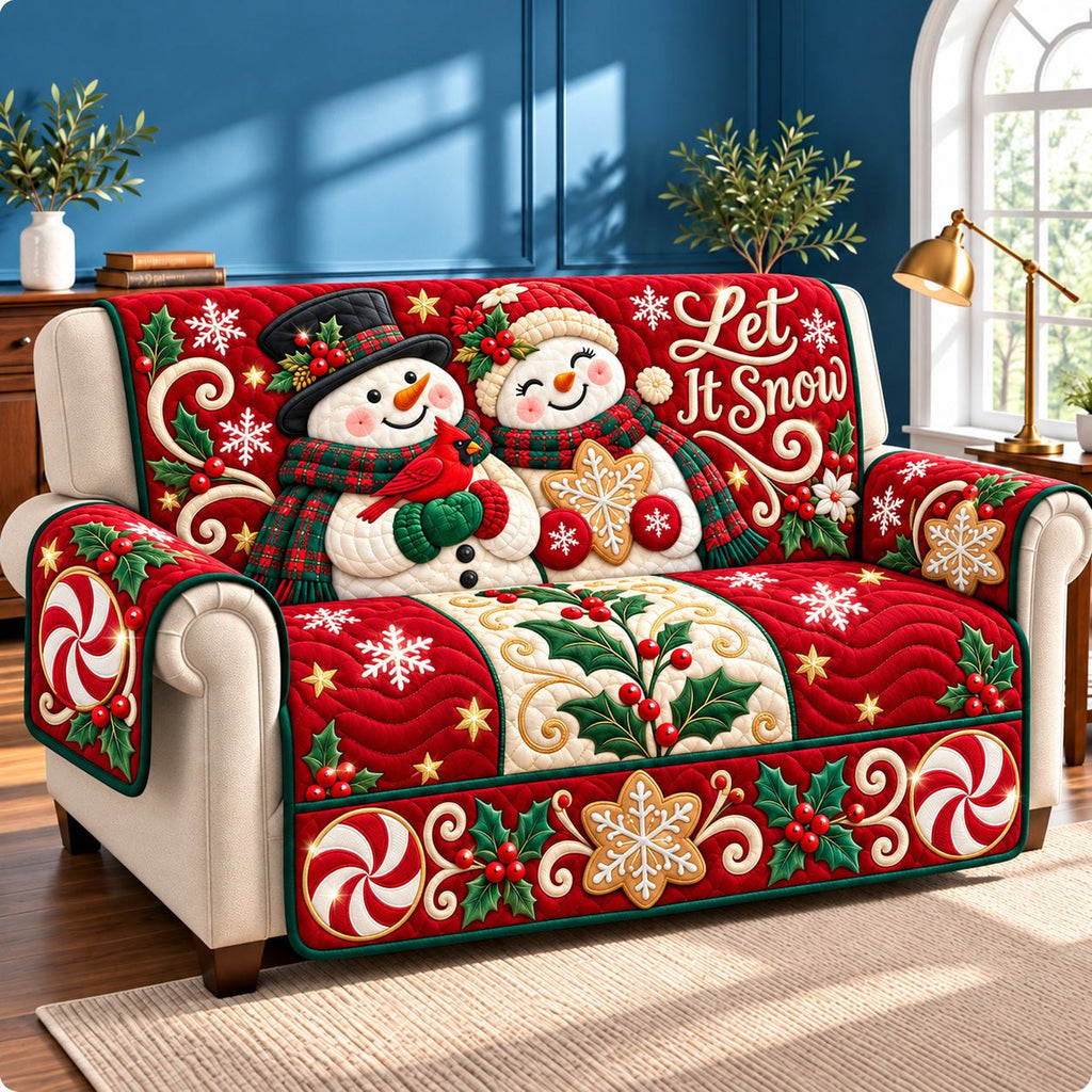 Snowman Winter Delight Sofa Cover