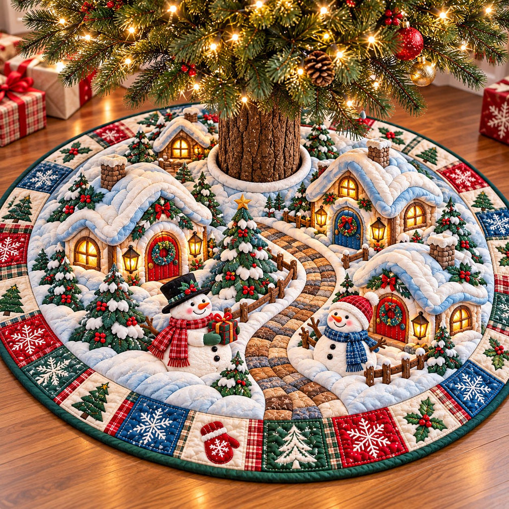 Snowman Winter Village Christmas Tree Skirt