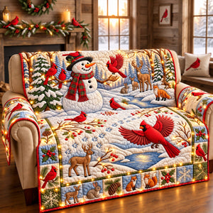 Snowman with Friends Sofa Cover - Made to Order