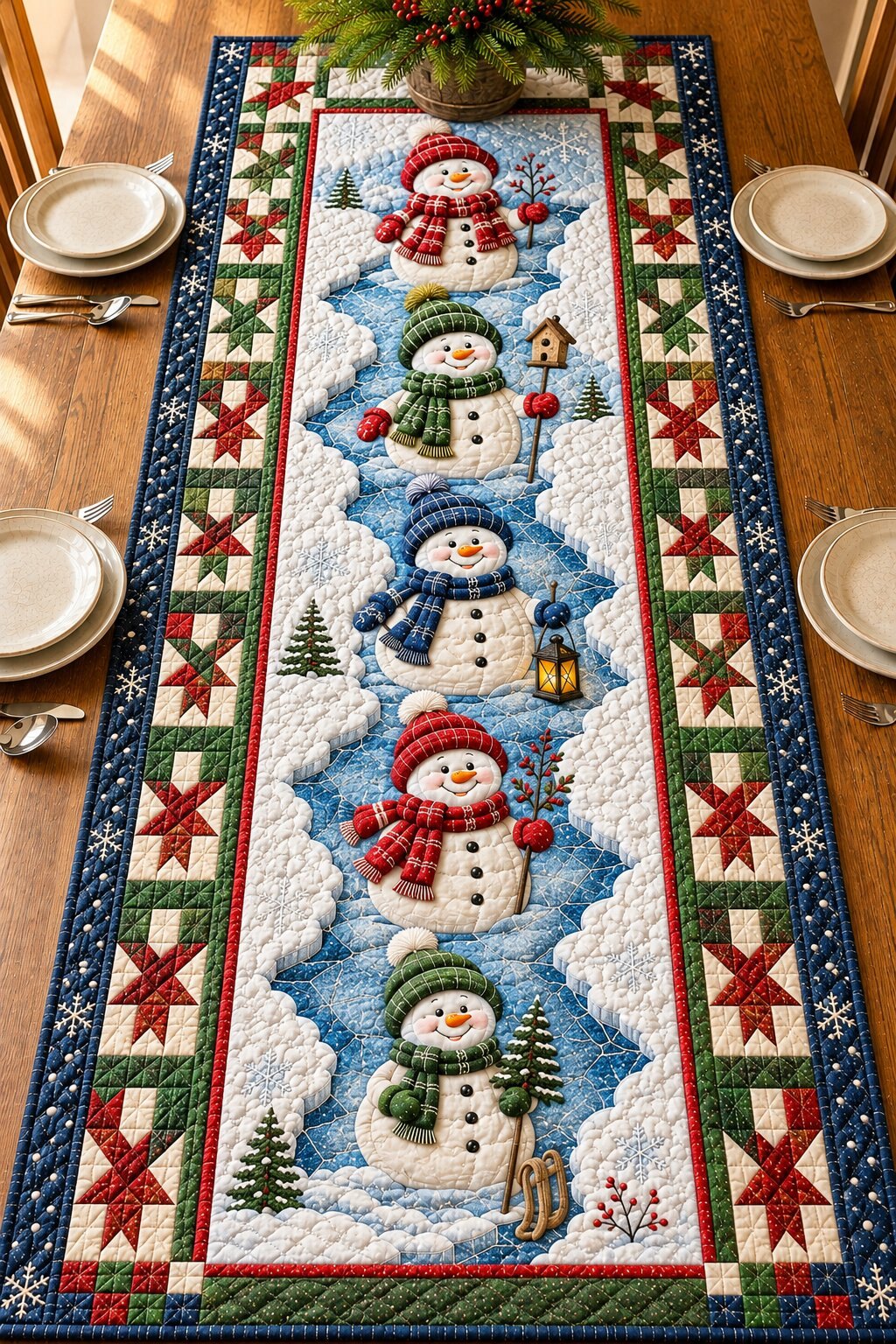 Snowman Wonderland Table Runner