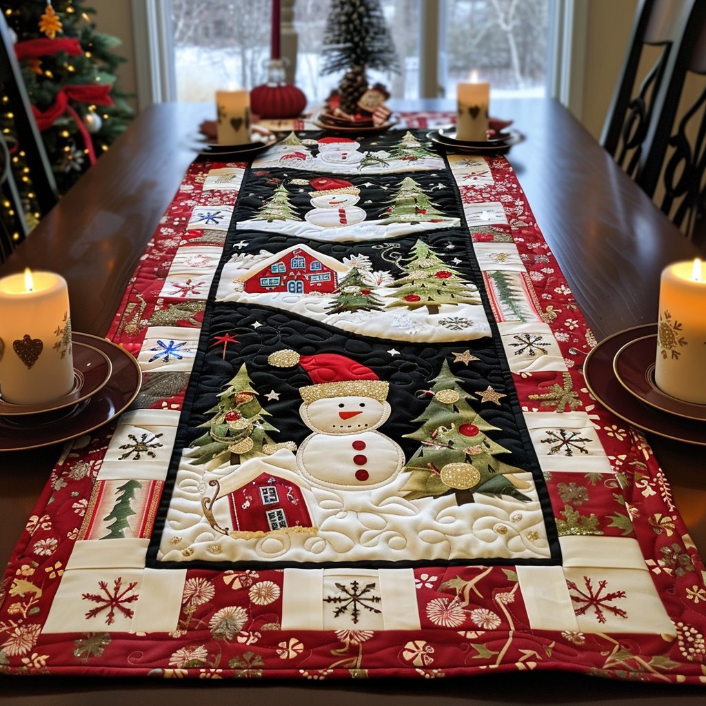 Snowman Frosty Wonderland Table Runner