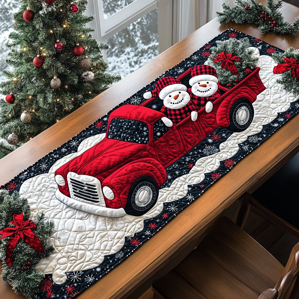 Snowmen Christmas Travel Table Runner