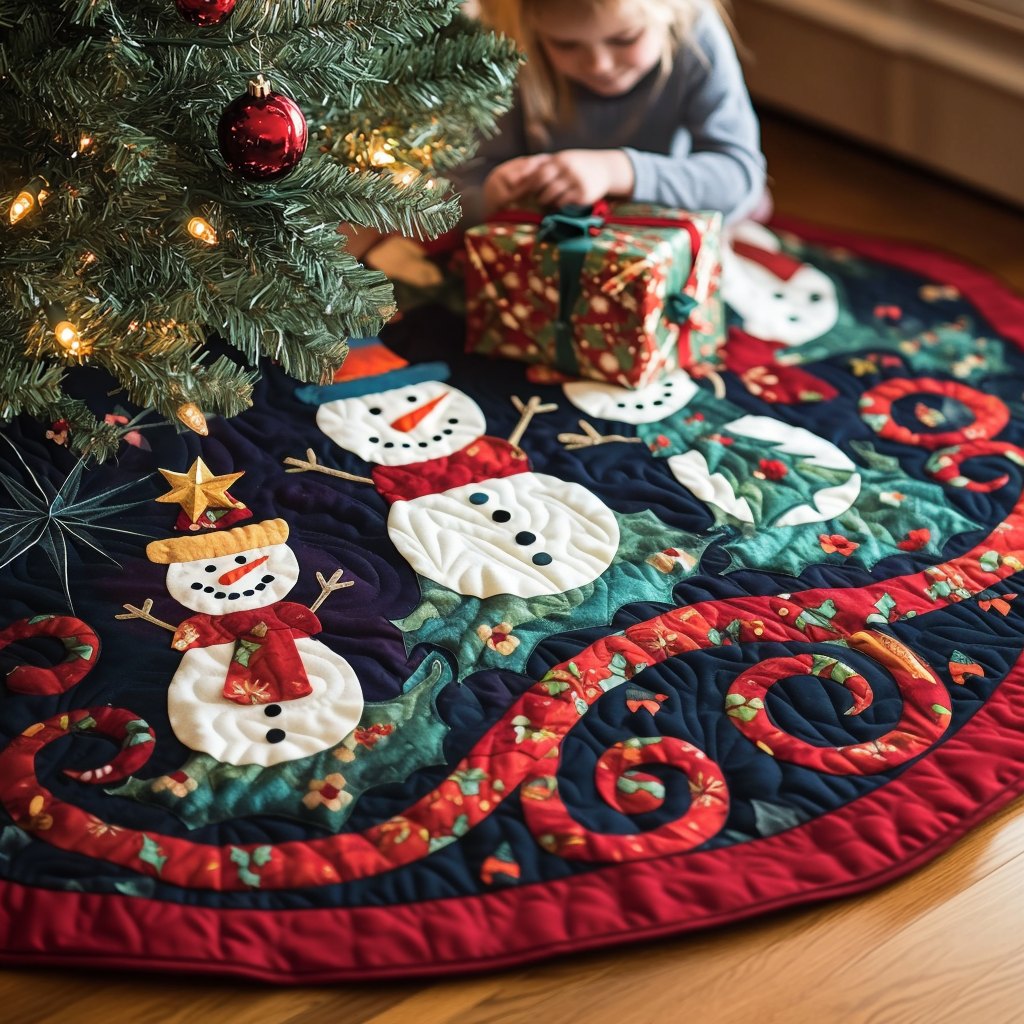 Snowmen Fantasy Christmas Tree Skirt