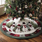 Snowmen Forest Ring Christmas Tree Skirt