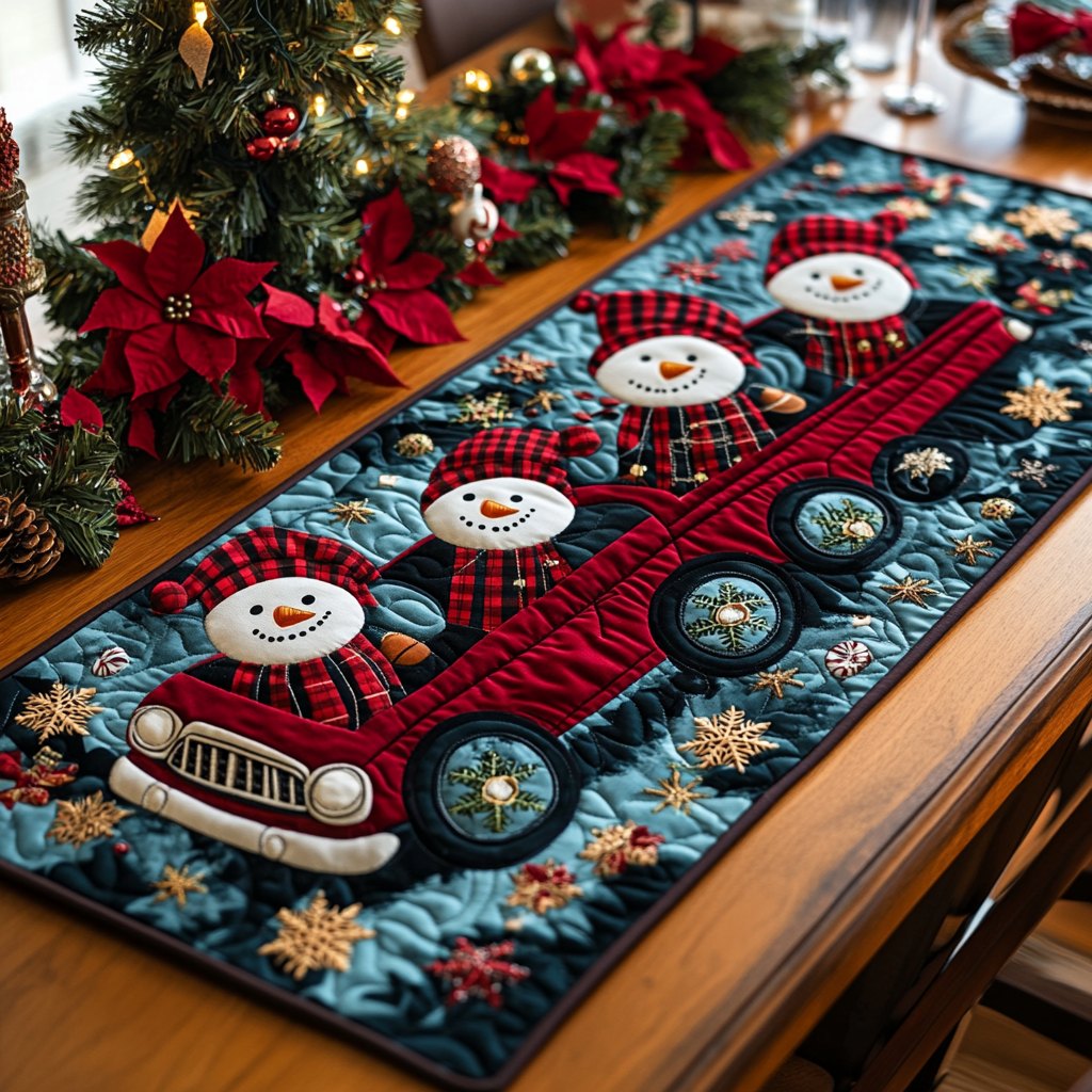 Snowmen Hangout Table Runner