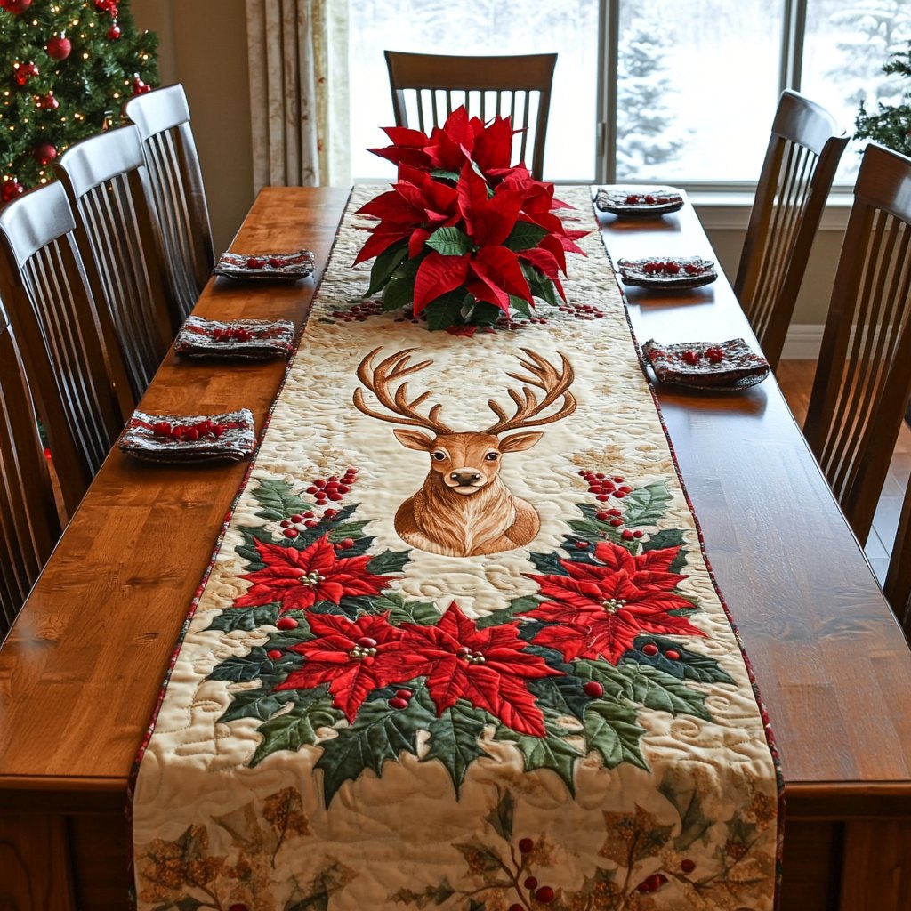 Snowy Antler Delight Table Runner