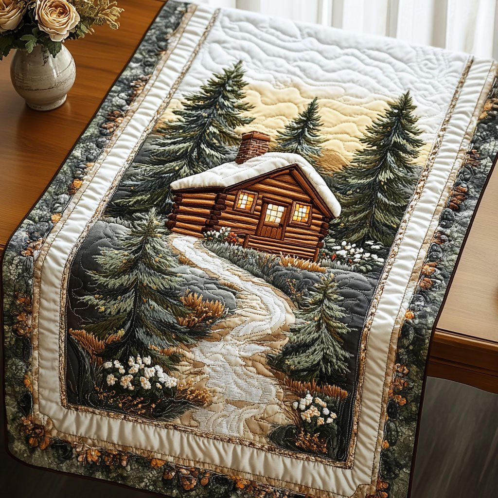 Snowy Cabin Retreat Table Runner