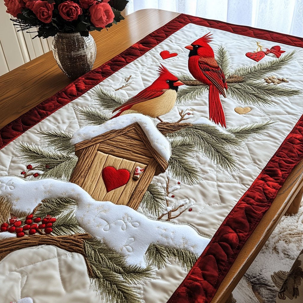 Snowy Cardinals Table Runner