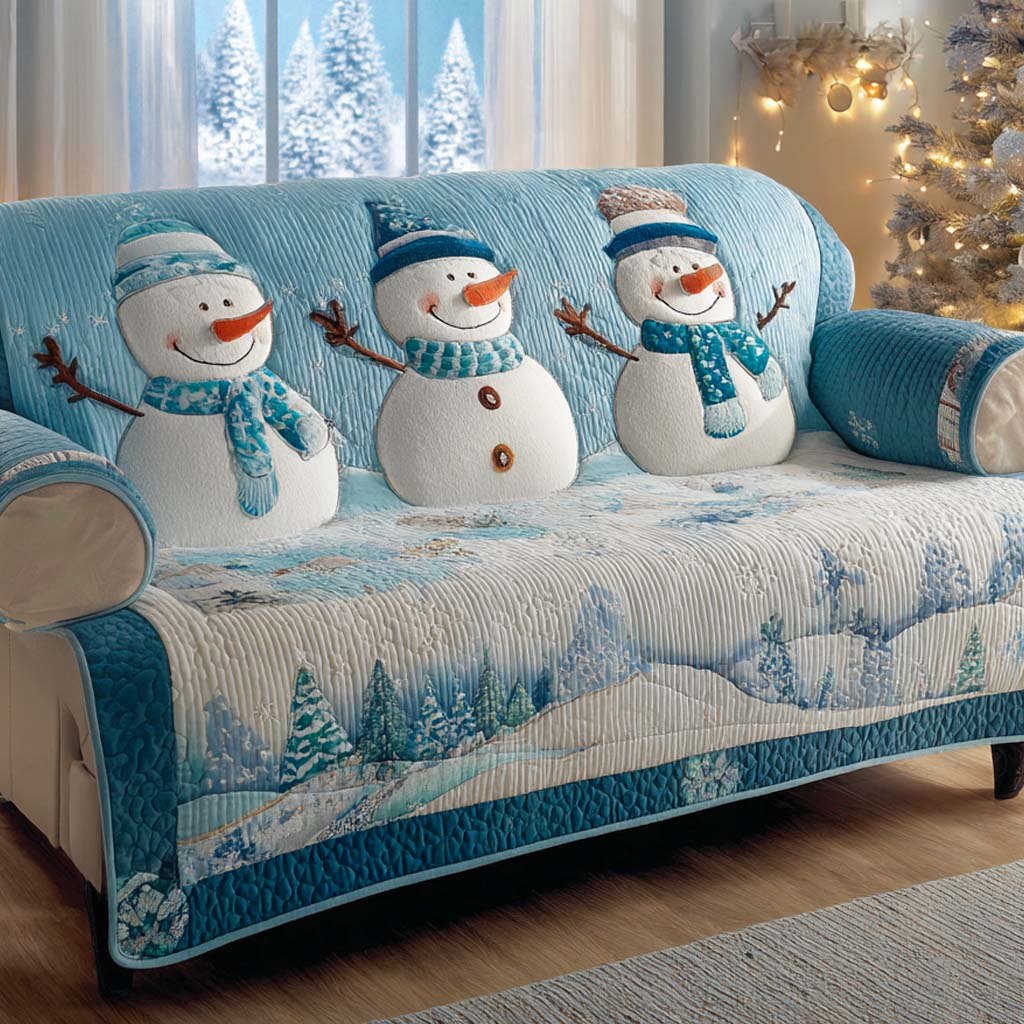 Snowy Forest Companions Sofa Cover