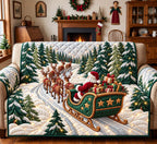 Snowy Forest Journey Sofa Cover
