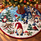 Snowy Gnome Forest Christmas Tree Skirt