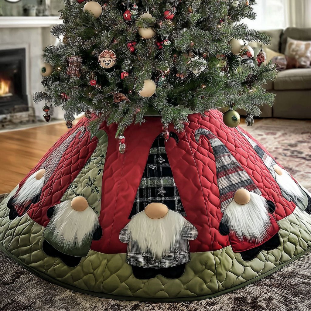 Snowy Gnome Village Christmas Tree Skirt