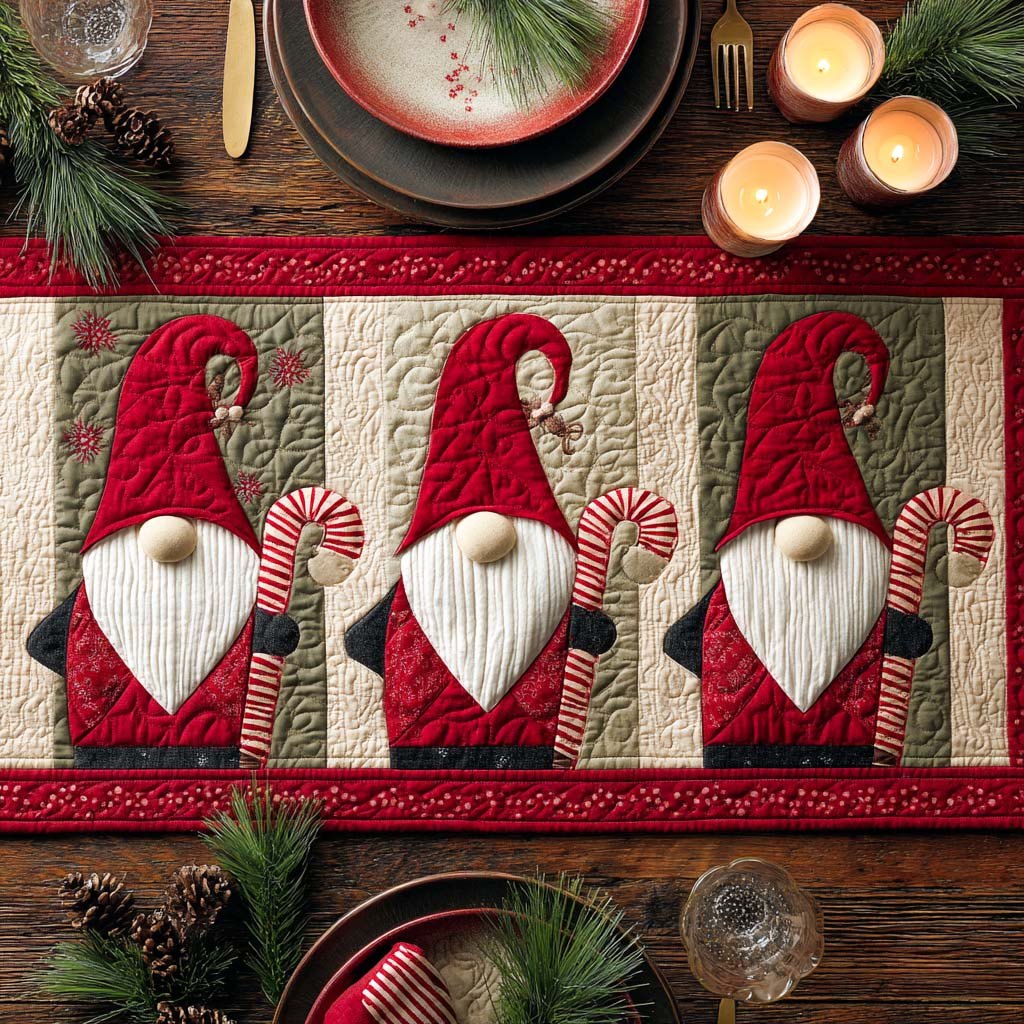 Snowy Gnomes Table Runner
