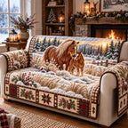 Snowy Horse Sofa Cover